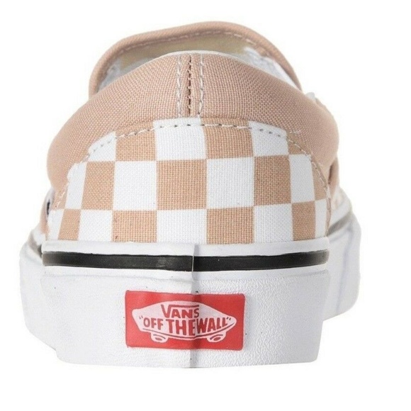 VANS CLASSIC SLIP-ON CHECKERS MAHOGANY ROSE SHOES - Picture 6 of 8
